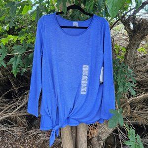 ZeroXposur Blue Flowy Knotted Tie Top